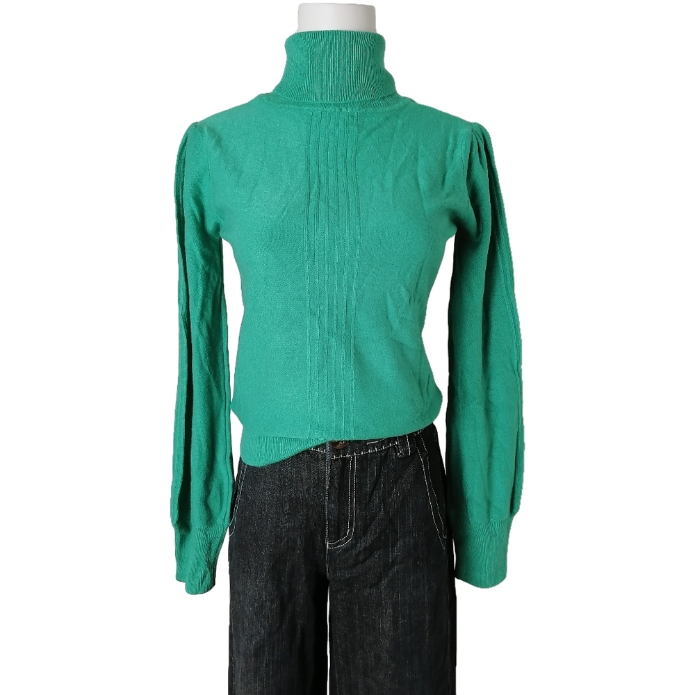 green turtleneck long sleeves sweater by POU DOU DOU vingt- trois